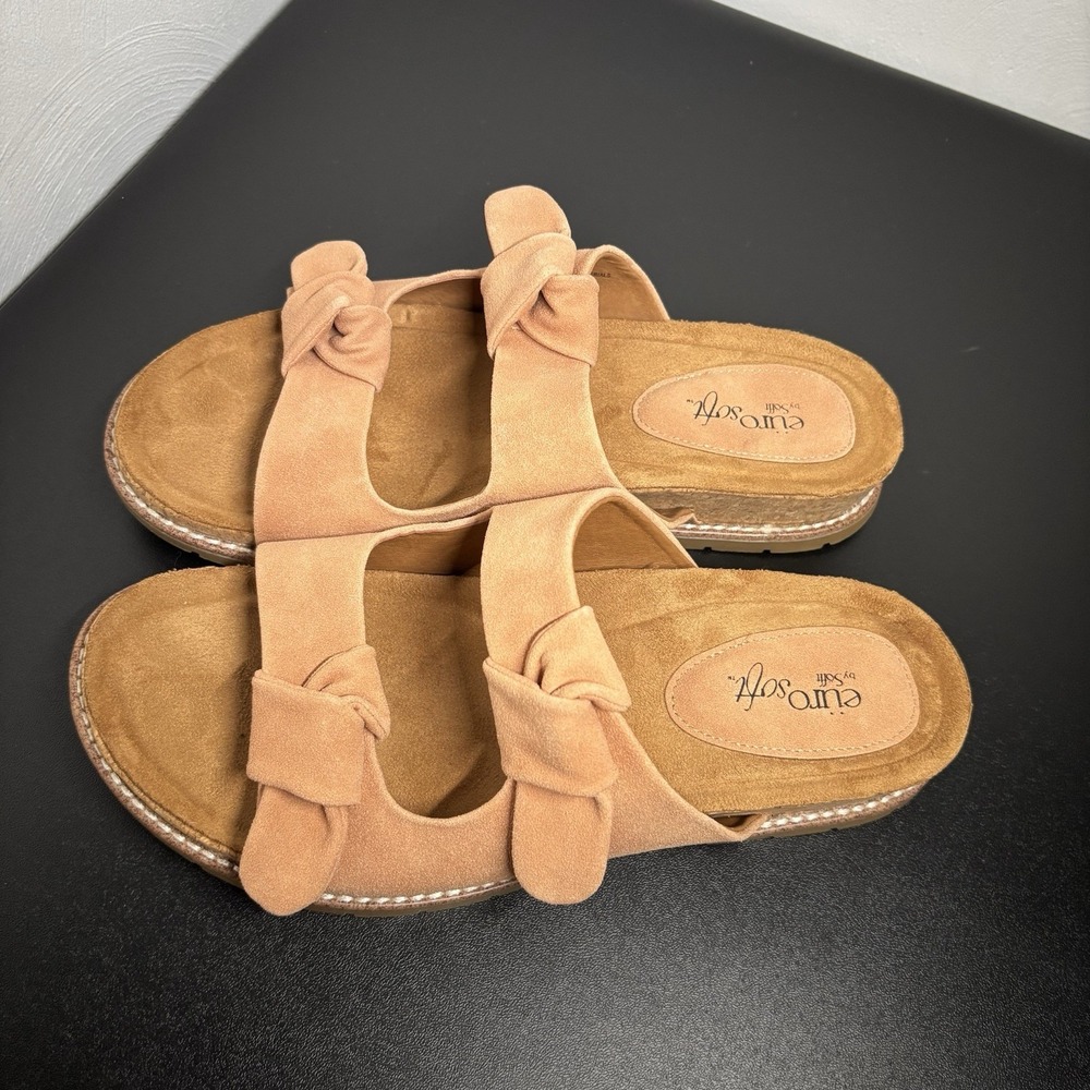 Eurosoft Women's Golden Light Pink Slide Sandals Size 10M Slip On Comfy‎ Casual - Picture 3 of 9